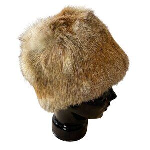 Russian-Style Real Fur Hat Satin Bucket Hat